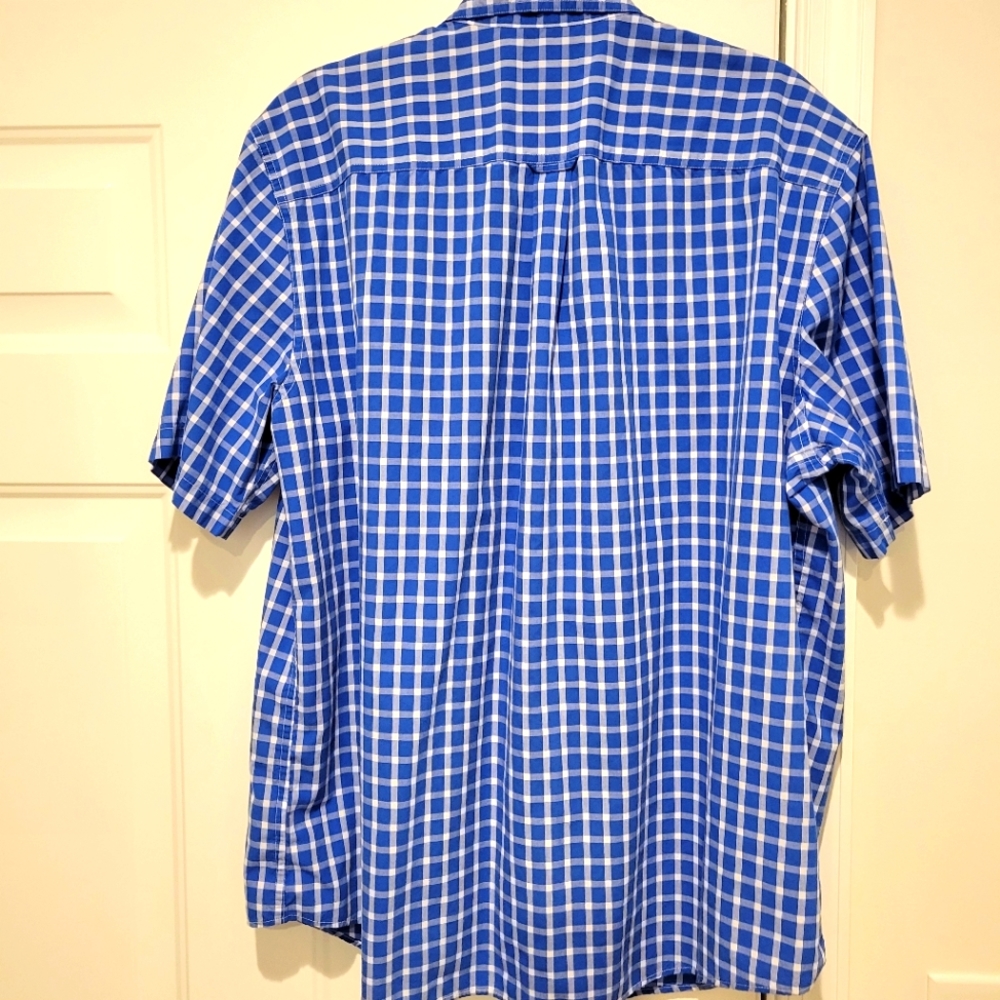 Mens Chaps Plaid Easy Care Button Down Short Sleeve Shirt - Picture 5 of 9
